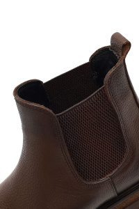 بوت چلسی چرمی مردانه قهوه‌ای دری‌مد