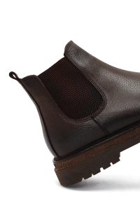 بوت چلسی چرمی مردانه قهوه‌ای دری‌مد