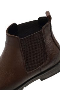 بوت چلسی چرمی مردانه قهوه‌ای دری‌مد