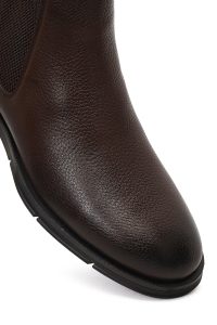 بوت چلسی چرمی مردانه قهوه‌ای دری‌مد