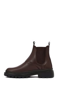 بوت چلسی چرمی مردانه قهوه‌ای دری‌مد