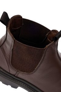 بوت چلسی چرمی مردانه قهوه‌ای دری‌مد