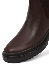 بوت چلسی چرمی مردانه قهوه‌ای دری‌مد