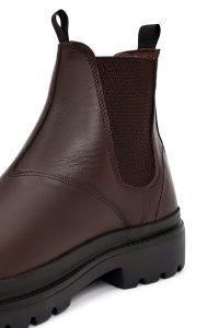 بوت چلسی چرمی مردانه قهوه‌ای دری‌مد