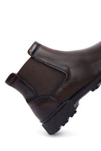 بوت چلسی چرمی مردانه قهوه‌ای دری‌مد
