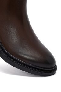 بوت چلسی چرمی مردانه قهوه‌ای دری‌مد