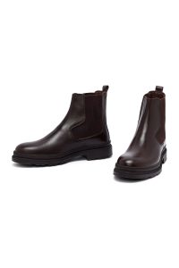 بوت چلسی چرمی مردانه قهوه‌ای دری‌مد