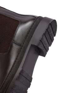 بوت چلسی چرمی مردانه قهوه‌ای دری‌مد