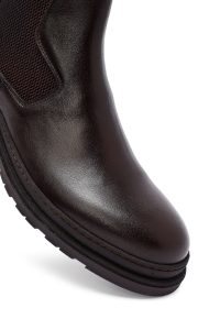 بوت چلسی چرمی مردانه قهوه‌ای دری‌مد