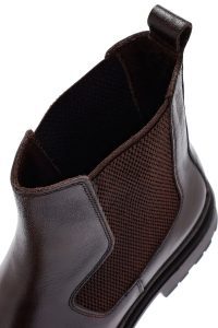 بوت چلسی چرمی مردانه قهوه‌ای دری‌مد