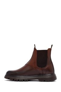 بوت چلسی چرمی مردانه قهوه‌ای دری‌مد