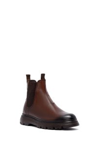 بوت چلسی چرمی مردانه قهوه‌ای دری‌مد