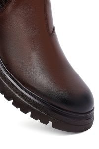 بوت چلسی چرمی مردانه قهوه‌ای دری‌مد