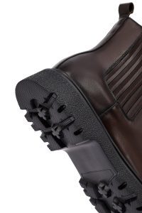 بوت چلسی چرمی مردانه قهوه‌ای زیره ضخیم دری‌مد