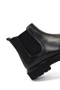 بوت چلسی چرمی مردانه مشکی بندی دری‌مد