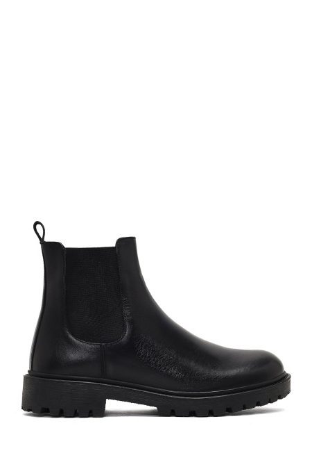 بوت چلسی چرمی مردانه مشکی دری‌مد