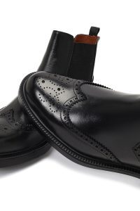 بوت چلسی چرمی مردانه مشکی دری‌مد