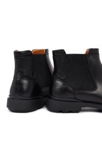 بوت چلسی چرمی مردانه مشکی دری‌مد