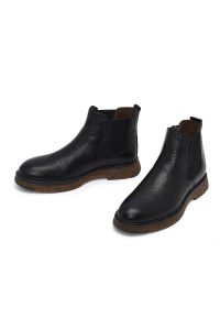بوت چلسی چرمی مردانه مشکی دری‌مد