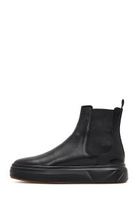 بوت چلسی چرمی مردانه مشکی زیره ضخیم دری‌مد