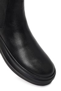 بوت چلسی چرمی مردانه مشکی زیره ضخیم دری‌مد