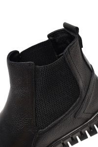 بوت چلسی چرمی مردانه مشکی زیره ضخیم دری‌مد