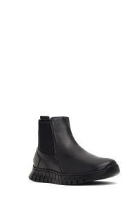 بوت چلسی چرمی مردانه مشکی زیره ضخیم دری‌مد