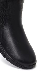 بوت چلسی چرمی مردانه مشکی زیره ضخیم دری‌مد