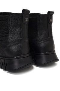 بوت چلسی چرمی مردانه مشکی زیره ضخیم دری‌مد