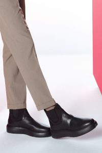 بوت چلسی چرمی مردانه مشکی زیره ضخیم دری‌مد