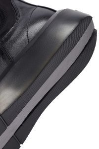 بوت چلسی چرمی مردانه مشکی زیره ضخیم دری‌مد