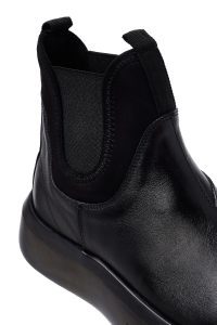 بوت چلسی چرمی مردانه مشکی زیره ضخیم دری‌مد