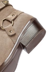 بوت کابویی جیر زنانه بژ زیپ‌دار دری‌مد