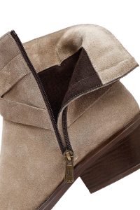 بوت کابویی جیر زنانه بژ زیپ‌دار دری‌مد