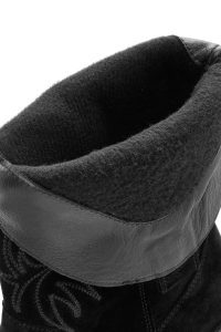 بوت کابویی چرم جیر مشکی زنانه دری مد