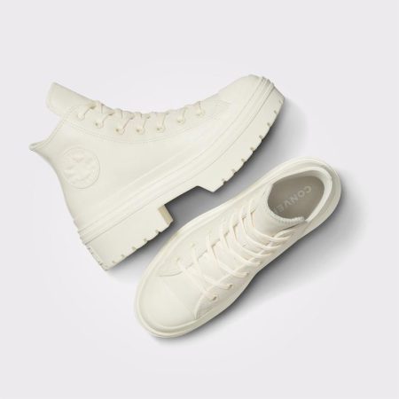 بوت کانورس آل‌استار Chuck Taylor All Star Lugged Heel بژ زنانه چرم لژدار اورجینال