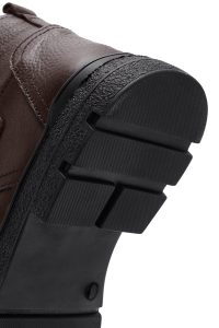 بوت کژوال مردانه چرمی قهوه‌ای زیپ‌دار دری مد