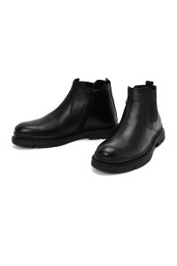 بوت کژوال مردانه چرمی مشکی زیپ‌دار دری مد