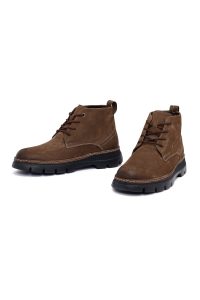 بوت کژوال نبوک مردانه قهوه‌ای بندی دری‌مد