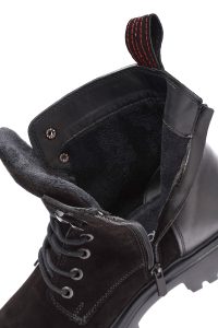 بوت کژوال چرمی جیر بند دار مشکی زیپ دار مردانه دری مد