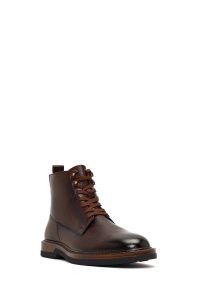 بوت کژوال چرمی مردانه قهوه‌ای بندی و زیپ‌دار دری‌مد