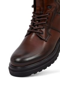 بوت کژوال چرمی مردانه قهوه‌ای زیپ‌دار دری‌مد