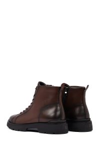 بوت کژوال چرمی مردانه قهوه‌ای زیپ‌دار دری‌مد