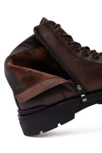 بوت کژوال چرمی مردانه قهوه‌ای زیپ‌دار دری‌مد