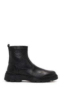 بوت کژوال چرمی مردانه مشکی زیپ‌دار دری‌مد