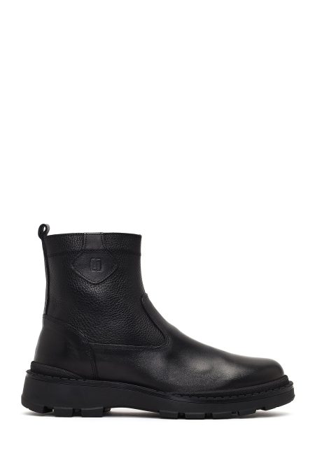 بوت کژوال چرمی مردانه مشکی زیپ‌دار دری‌مد