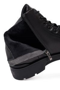 بوت کژوال چرمی مردانه مشکی زیپ‌دار دری‌مد