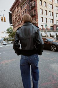 ترنچ کت کوتاه زنانه چرم مصنوعی زارا – ZARA