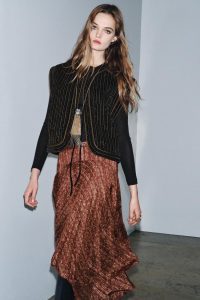 جلیقه مخملی زنانه دوخت لوزی کالکشن ZW لیمیتد ادیشن زارا – ZARA