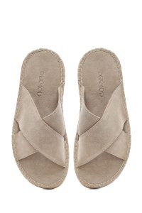 دمپایی اسپادریل مردانه جیر بژ دری مد